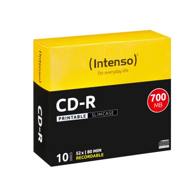 Intenso CD-R 700 MB/80 Min., 52x Speed, Printable CD Slim Case 10